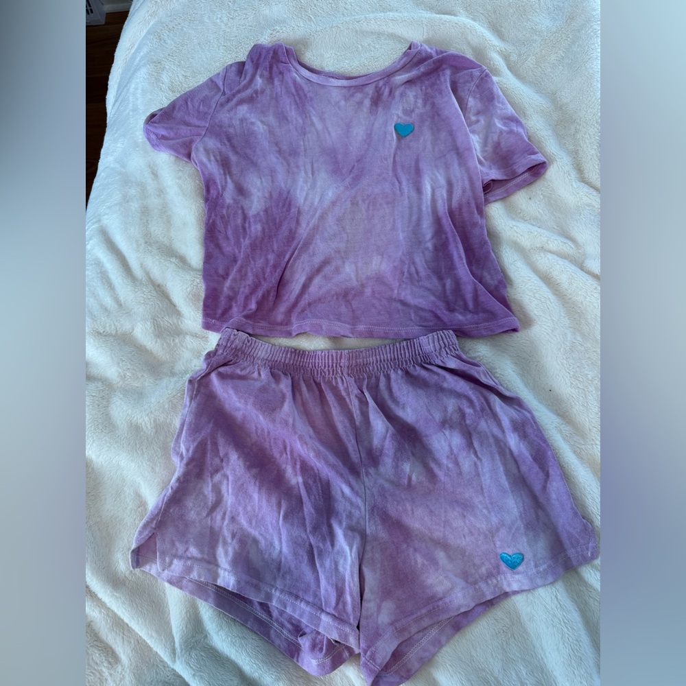 Purple Tie-Dye Pajama Set